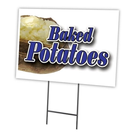 Baked Potato Yard Sign & Stake Outdoor Plastic Coroplast Window